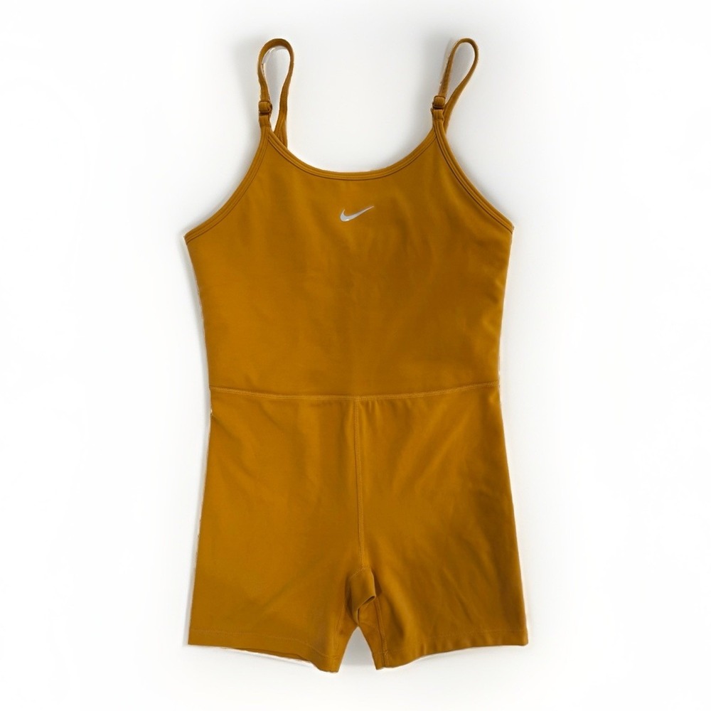 Nike One Dri-FIT Romper Unitard Girls Size Large #1005-FZ5553 Flax Color